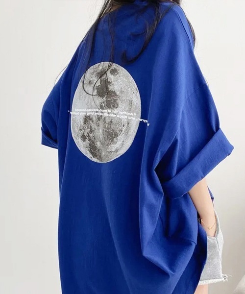 Miniministore(ミニミニストア)の「バックプリントTシャツ ゆったりビッグt(Tシャツ/カットソー・レディース・ブラウン/ホワイト/ブラック/ロイヤルブルー・FREE)」の4枚目の写真