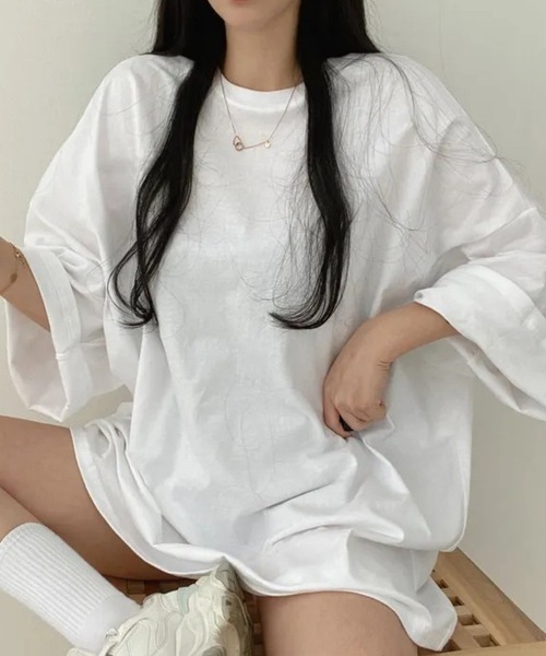 Miniministore(ミニミニストア)の「バックプリントTシャツ ゆったりビッグt(Tシャツ/カットソー・レディース・ブラウン/ホワイト/ブラック/ロイヤルブルー・FREE)」の19枚目の写真