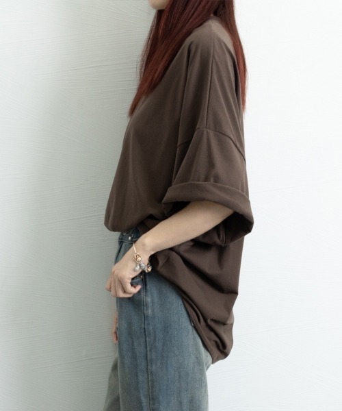 Miniministore(ミニミニストア)の「バックプリントTシャツ ゆったりビッグt(Tシャツ/カットソー・レディース・ブラウン/ホワイト/ブラック/ロイヤルブルー・FREE)」の15枚目の写真