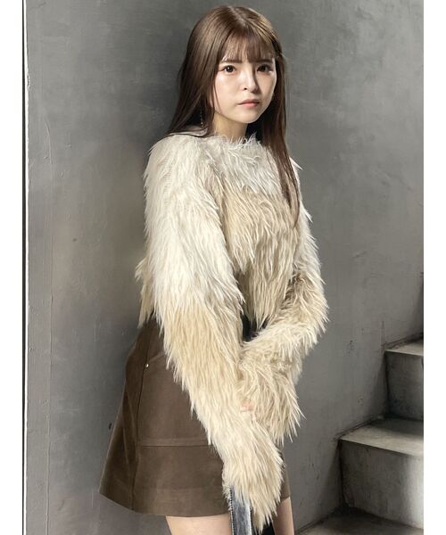 MURUA（ムルーア）の「シャギーボーダーニット（ニット/セーター・レディース・オレンジ/グレー/ネイビー/アイボリー・FREE）」の16枚目の写真