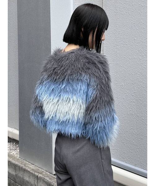 MURUA（ムルーア）の「シャギーボーダーニット（ニット/セーター・レディース・オレンジ/グレー/ネイビー/アイボリー・FREE）」の18枚目の写真