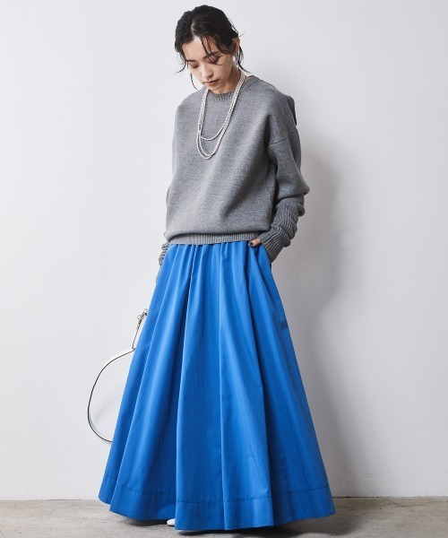 CHIC STYLE（シックスタイル）の「フレアマキシスカート ＜大きいサイズ有＞シックスタイル（スカート・レディース・ブルー/グレー/ブラック・M/L/LL/3L/4L/5L）」の15枚目の写真