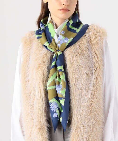 MANTERO 花柄 大判 シルクスカーフ Mantero シルク スカーフ マンテロ