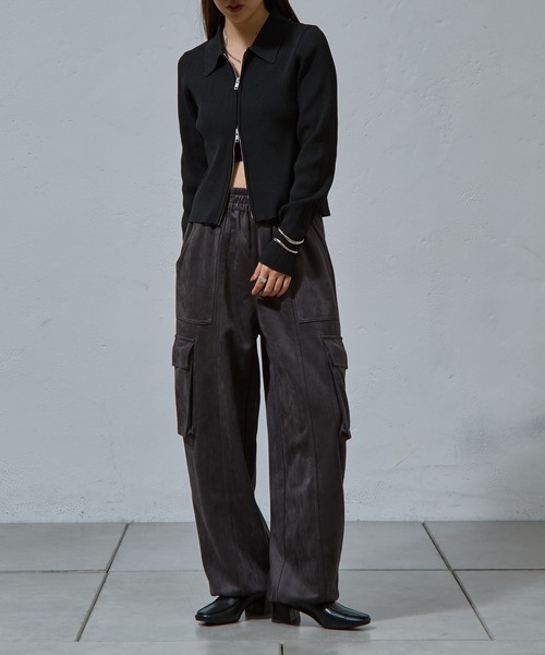 COLONY 2139（コロニートゥーワンスリーナイン）の「スエードポンチカーゴパンツ（カーゴパンツ・レディース・グレー/アイボリー/ブラック・MEDIUM/SMALL）」の5枚目の写真