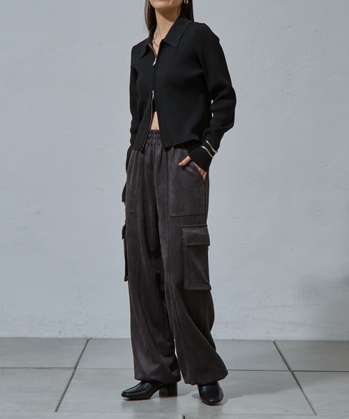 COLONY 2139（コロニートゥーワンスリーナイン）の「スエードポンチカーゴパンツ（カーゴパンツ・レディース・グレー/アイボリー/ブラック・MEDIUM/SMALL）」の8枚目の写真