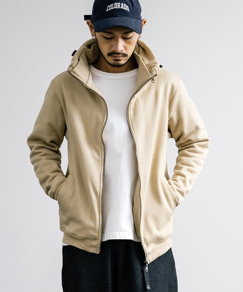 Rocky Monroe(ロッキーモンロー)の「裏起毛 ボリュームネックスウェットブルゾン(ブルゾン・メンズ・カーキ/ブラック/ベージュ/チャコール・M/LL/L)」の3枚目の写真