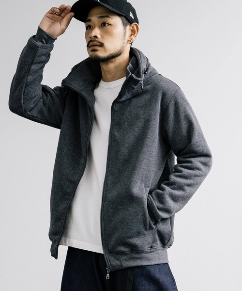 Rocky Monroe(ロッキーモンロー)の「裏起毛 ボリュームネックスウェットブルゾン(ブルゾン・メンズ・カーキ/ブラック/ベージュ/チャコール・M/LL/L)」の2枚目の写真