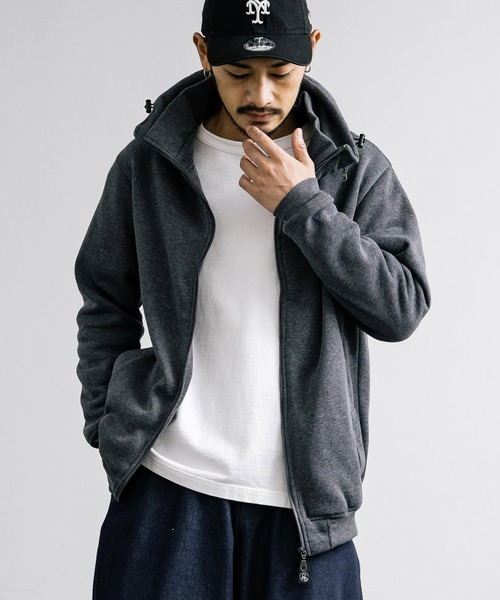 Rocky Monroe(ロッキーモンロー)の「裏起毛 ボリュームネックスウェットブルゾン(ブルゾン・メンズ・カーキ/ブラック/ベージュ/チャコール・M/LL/L)」の12枚目の写真