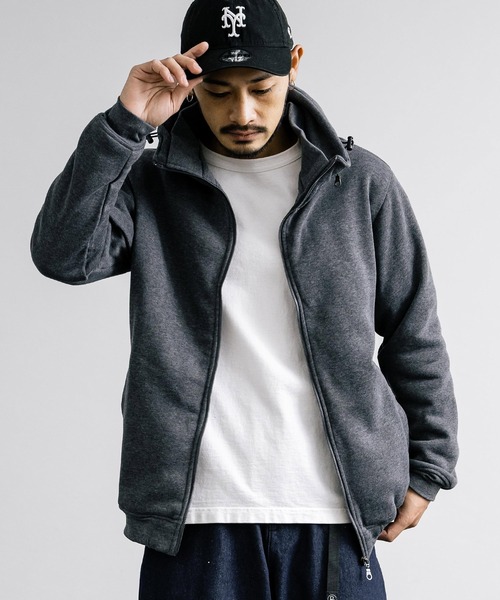 Rocky Monroe(ロッキーモンロー)の「裏起毛 ボリュームネックスウェットブルゾン(ブルゾン・メンズ・カーキ/ブラック/ベージュ/チャコール・M/LL/L)」の13枚目の写真