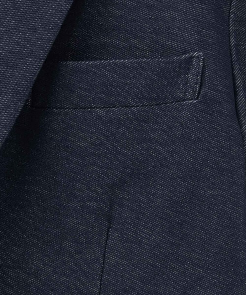 NAVY(ネイビー)の「NAVY FITジャージデニムライクジャケット(テーラードジャケット・メンズ・ブラック/ネイビー・XL/L/M/S)」の7枚目の写真