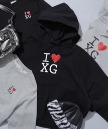 X-girl（エックスガール）の「I LOVE XG LOGO SWEAT HOODIE（パーカー・メンズ）」