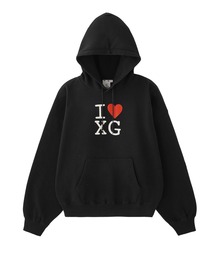 X-girl（エックスガール）の「I LOVE XG LOGO SWEAT HOODIE