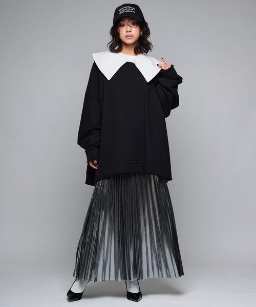 Narcissus（ナルシス）の「メタリックプリーツロングスカート（スカート・レディース・シルバー/ゴールド/ブラック・FREE）」の5枚目の写真
