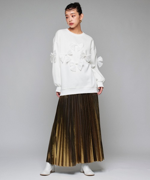 Narcissus（ナルシス）の「メタリックプリーツロングスカート（スカート・レディース・シルバー/ゴールド/ブラック・FREE）」の7枚目の写真