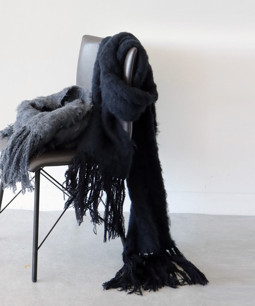 antiqua(アンティカ)の「フリンジマフラー(マフラー・レディース・グレー/ブラック系その他・ONESIZE)」の12枚目の写真