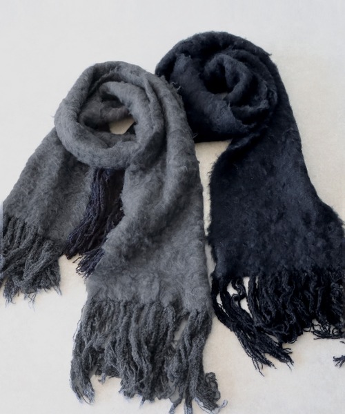 antiqua(アンティカ)の「フリンジマフラー(マフラー・レディース・グレー/ブラック系その他・ONESIZE)」の13枚目の写真