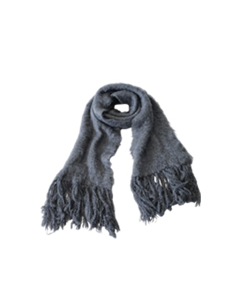 antiqua(アンティカ)の「フリンジマフラー(マフラー・レディース・グレー/ブラック系その他・ONESIZE)」の4枚目の写真