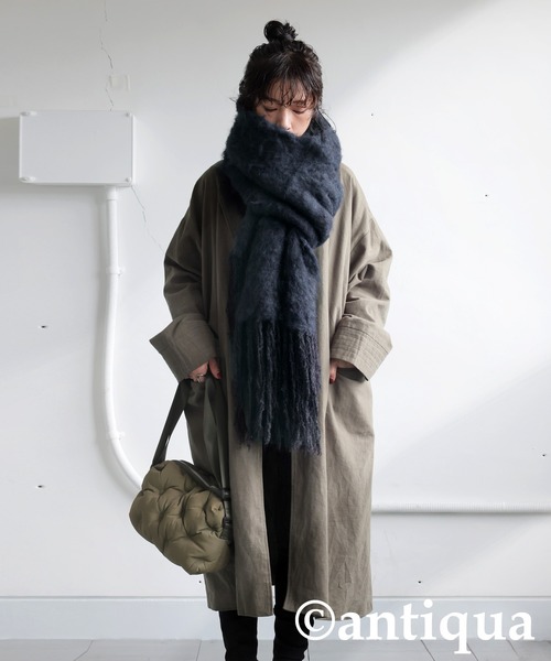 antiqua(アンティカ)の「フリンジマフラー(マフラー・レディース・グレー/ブラック系その他・ONESIZE)」の14枚目の写真