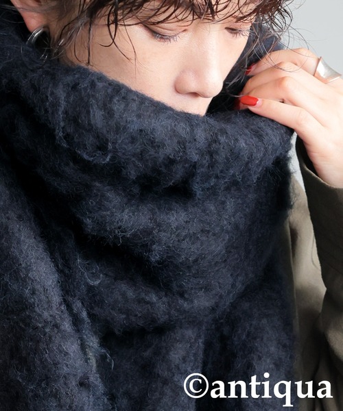 antiqua(アンティカ)の「フリンジマフラー(マフラー・レディース・グレー/ブラック系その他・ONESIZE)」の16枚目の写真