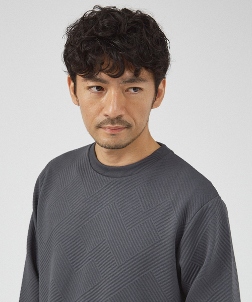 【ジオメトリック柄 】プルオーバー / 長袖カットソー（Tシャツ/カットソー）｜ABAHOUSE GRAY（アバハウスグレイ）