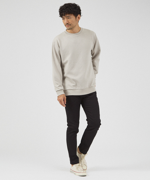 ABAHOUSE GRAY（アバハウスグレイ）の「【ジオメトリック柄 】プルオーバー / 長袖カットソー（Tシャツ/カットソー・メンズ・グレイッシュベージュ/ブラック/グレイッシュブルー/ホワイト・46/48）」の5枚目の写真