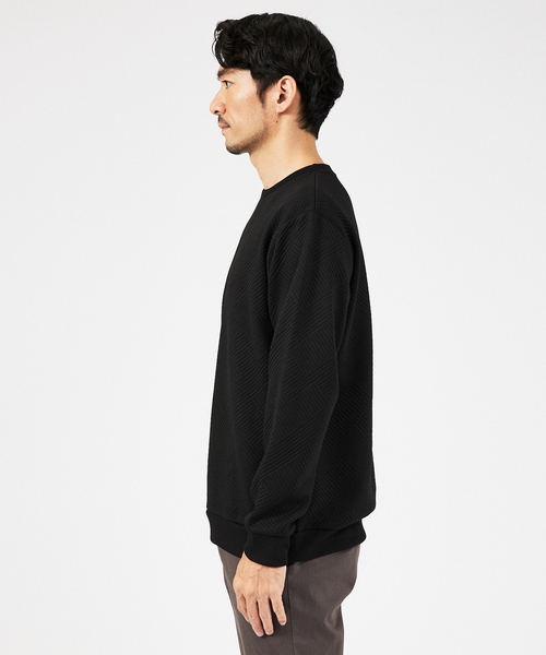 ABAHOUSE GRAY（アバハウスグレイ）の「【ジオメトリック柄 】プルオーバー / 長袖カットソー（Tシャツ/カットソー・メンズ・グレイッシュベージュ/ブラック/グレイッシュブルー/ホワイト・46/48）」の6枚目の写真