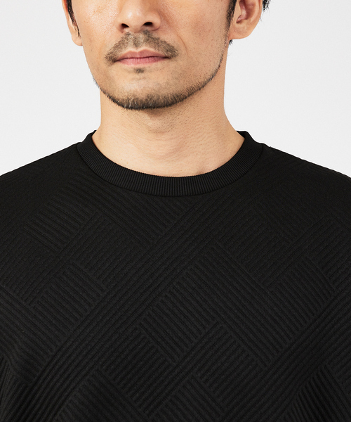 ABAHOUSE GRAY（アバハウスグレイ）の「【ジオメトリック柄 】プルオーバー / 長袖カットソー（Tシャツ/カットソー・メンズ・グレイッシュベージュ/ブラック/グレイッシュブルー/ホワイト・46/48）」の8枚目の写真