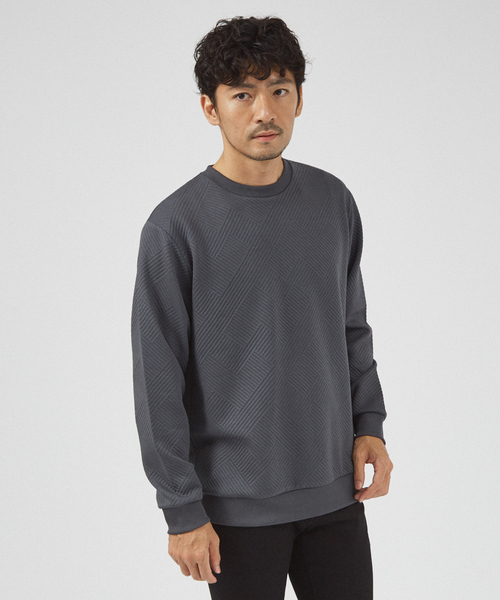 ABAHOUSE GRAY（アバハウスグレイ）の「【ジオメトリック柄 】プルオーバー / 長袖カットソー（Tシャツ/カットソー・メンズ・グレイッシュベージュ/ブラック/グレイッシュブルー/ホワイト・46/48）」の15枚目の写真