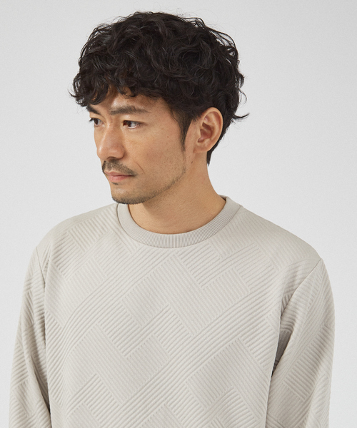 ABAHOUSE GRAY（アバハウスグレイ）の「【ジオメトリック柄 】プルオーバー / 長袖カットソー（Tシャツ/カットソー・メンズ・グレイッシュベージュ/ブラック/グレイッシュブルー/ホワイト・46/48）」の20枚目の写真