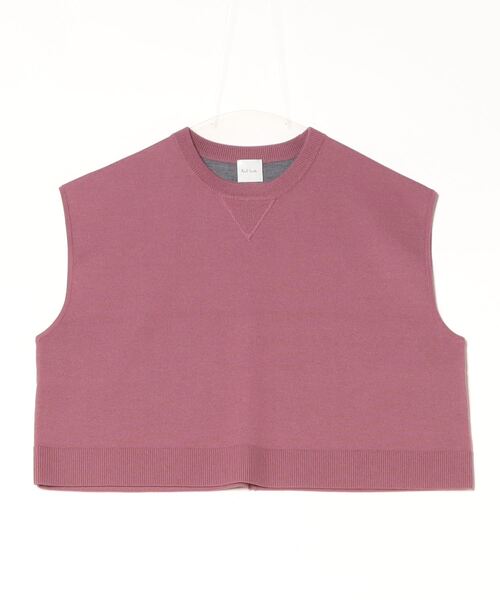 Paul Smith（ポールスミス）の「ウィメンズ バイカラー ニット ベスト / 245253 KN157（ベスト・レディース・ライトピンク/ネイビー・MEDIUM）」の3枚目の写真