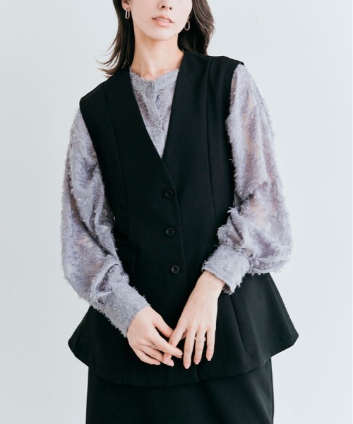 kirakiraShop（キラキラショップ）の「OUI CLASSYジレベスト（ベスト・レディース・ブラック/アイボリー/チャコール/ネイビー・M/L）」の8枚目の写真