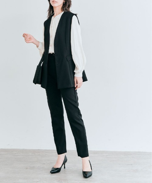 kirakiraShop（キラキラショップ）の「OUI CLASSYジレベスト（ベスト・レディース・ブラック/アイボリー/チャコール/ネイビー・M/L）」の5枚目の写真