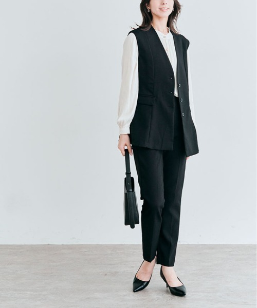 kirakiraShop（キラキラショップ）の「OUI CLASSYジレベスト（ベスト・レディース・ブラック/アイボリー/チャコール/ネイビー・M/L）」の6枚目の写真