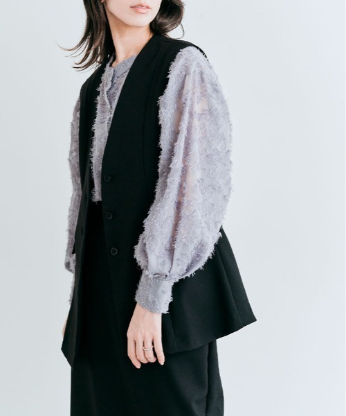 kirakiraShop（キラキラショップ）の「OUI CLASSYジレベスト（ベスト・レディース・ブラック/アイボリー/チャコール/ネイビー・M/L）」の10枚目の写真