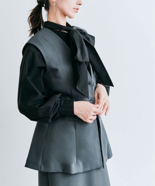 kirakiraShop（キラキラショップ）の「OUI CLASSYジレベスト（ベスト・レディース・ブラック/アイボリー/チャコール/ネイビー・M/L）」の15枚目の写真