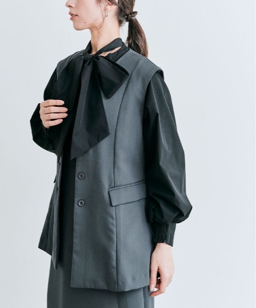 kirakiraShop（キラキラショップ）の「OUI CLASSYジレベスト（ベスト・レディース・ブラック/アイボリー/チャコール/ネイビー・M/L）」の16枚目の写真