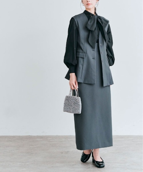 kirakiraShop（キラキラショップ）の「OUI CLASSYジレベスト（ベスト・レディース・ブラック/アイボリー/チャコール/ネイビー・M/L）」の18枚目の写真