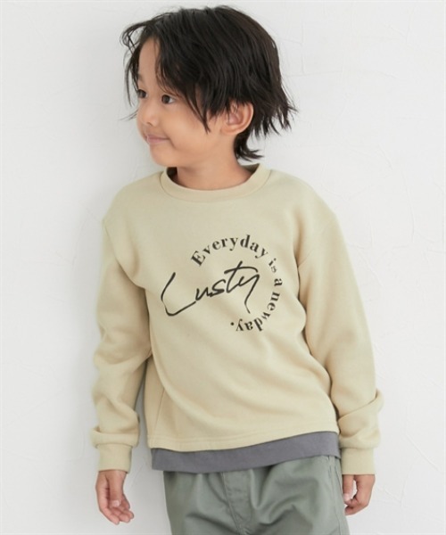 QUNTSTYLE（キュントスタイル）の「裏起毛　選べる♪デザイントレーナー（スウェット・キッズ・ラベンダー/ブルー系/ベージュ系/グリーン系/ブラウン系その他/ネイビー系・100/110/120/130/140/150/160）」の3枚目の写真