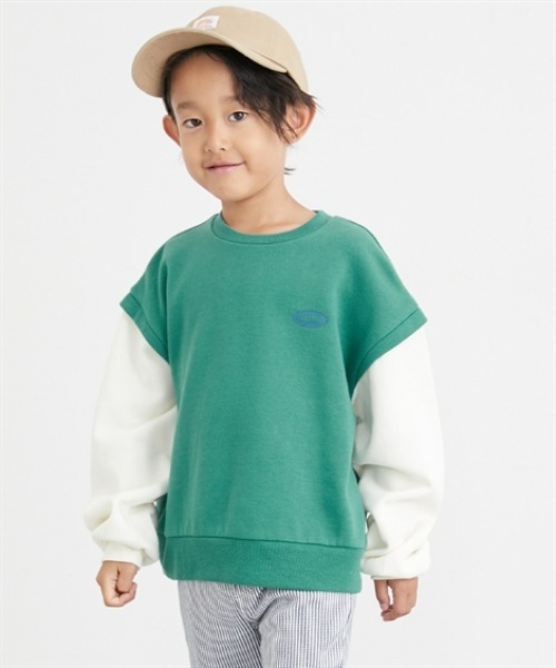 QUNTSTYLE（キュントスタイル）の「裏起毛　選べる♪デザイントレーナー（スウェット・キッズ・ラベンダー/ブルー系/ベージュ系/グリーン系/ブラウン系その他/ネイビー系・100/110/120/130/140/150/160）」の4枚目の写真