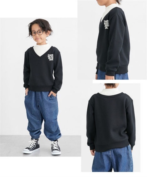 QUNTSTYLE（キュントスタイル）の「裏起毛　選べる♪デザイントレーナー（スウェット・キッズ・ラベンダー/ブルー系/ベージュ系/グリーン系/ブラウン系その他/ネイビー系・100/110/120/130/140/150/160）」の20枚目の写真