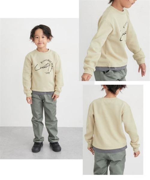 QUNTSTYLE（キュントスタイル）の「裏起毛　選べる♪デザイントレーナー（スウェット・キッズ・ラベンダー/ブルー系/ベージュ系/グリーン系/ブラウン系その他/ネイビー系・100/110/120/130/140/150/160）」の8枚目の写真