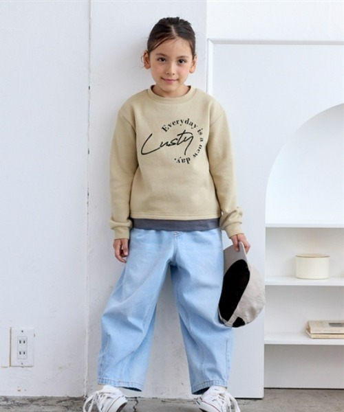 QUNTSTYLE（キュントスタイル）の「裏起毛　選べる♪デザイントレーナー（スウェット・キッズ・ラベンダー/ブルー系/ベージュ系/グリーン系/ブラウン系その他/ネイビー系・100/110/120/130/140/150/160）」の7枚目の写真