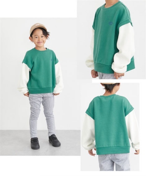 QUNTSTYLE（キュントスタイル）の「裏起毛　選べる♪デザイントレーナー（スウェット・キッズ・ラベンダー/ブルー系/ベージュ系/グリーン系/ブラウン系その他/ネイビー系・100/110/120/130/140/150/160）」の11枚目の写真