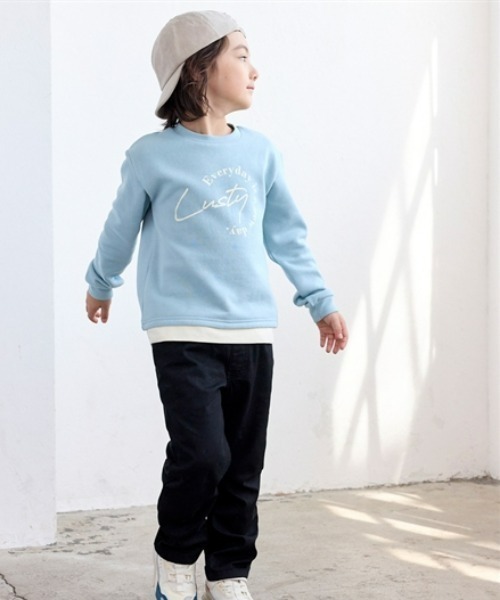 QUNTSTYLE（キュントスタイル）の「裏起毛　選べる♪デザイントレーナー（スウェット・キッズ・ラベンダー/ブルー系/ベージュ系/グリーン系/ブラウン系その他/ネイビー系・100/110/120/130/140/150/160）」の14枚目の写真