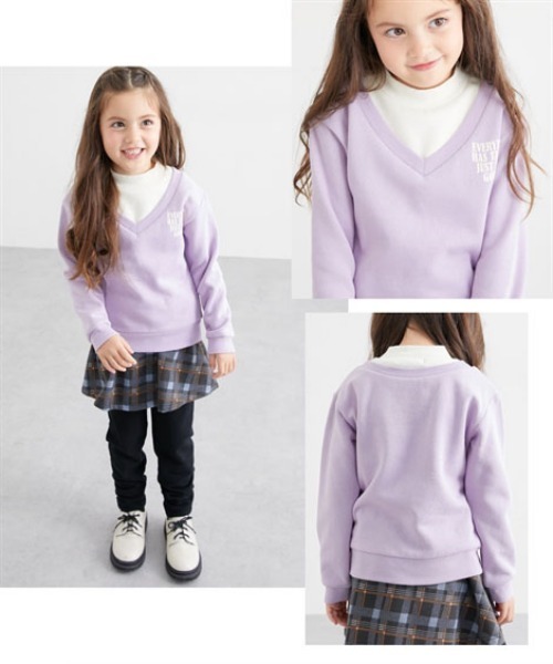 QUNTSTYLE（キュントスタイル）の「裏起毛　選べる♪デザイントレーナー（スウェット・キッズ・ラベンダー/ブルー系/ベージュ系/グリーン系/ブラウン系その他/ネイビー系・100/110/120/130/140/150/160）」の17枚目の写真