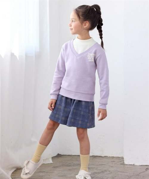 QUNTSTYLE（キュントスタイル）の「裏起毛　選べる♪デザイントレーナー（スウェット・キッズ・ラベンダー/ブルー系/ベージュ系/グリーン系/ブラウン系その他/ネイビー系・100/110/120/130/140/150/160）」の16枚目の写真