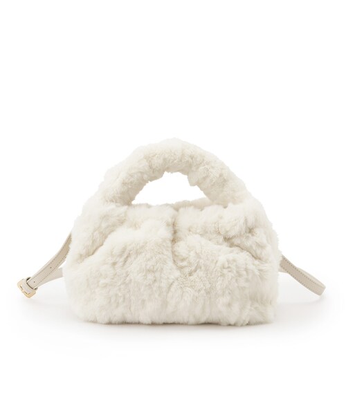 index（インデックス）の「◆【2WAY】フェイクファーショルダーBAG（ハンドバッグ・レディース・ベージュ/オフホワイト/グレー・00）」の11枚目の写真