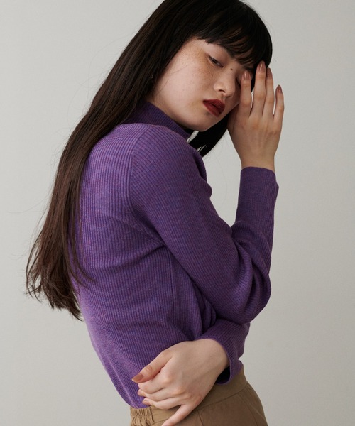 LARUTA(ラルータ)の「【LARUTA】ベーシックリブタートル(ニット/セーター・レディース・レッド/ブルー/グレー/パープル/ブラック/ライトグレー・FREE)」の1枚目の写真