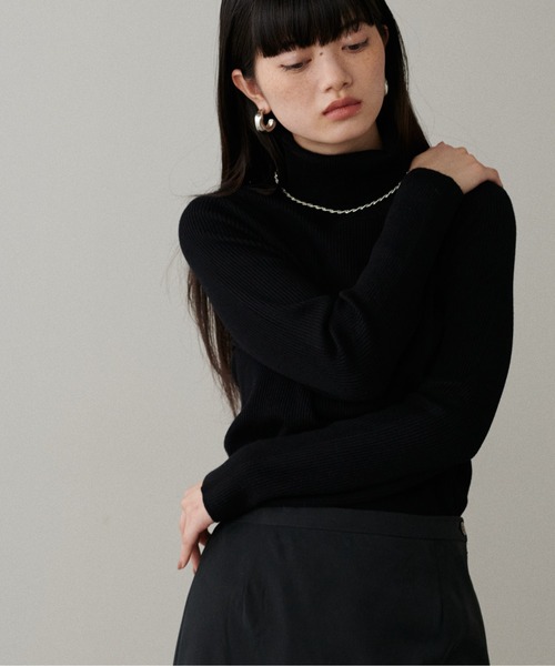LARUTA(ラルータ)の「【LARUTA】ベーシックリブタートル(ニット/セーター・レディース・レッド/ブルー/グレー/パープル/ブラック/ライトグレー・FREE)」の9枚目の写真