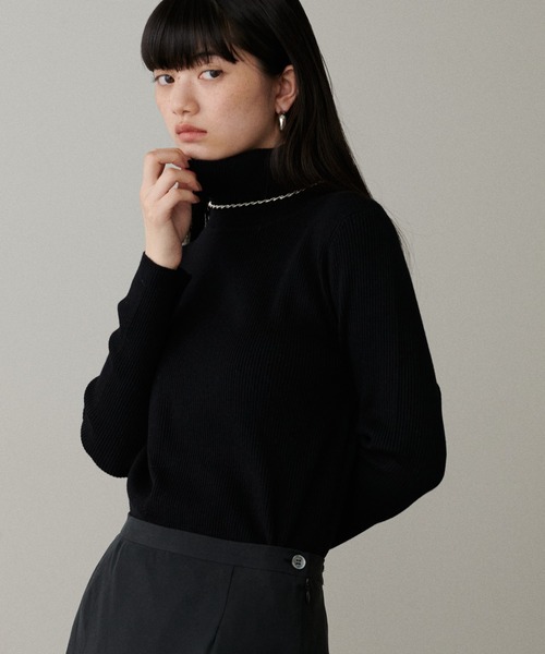 LARUTA(ラルータ)の「【LARUTA】ベーシックリブタートル(ニット/セーター・レディース・レッド/ブルー/グレー/パープル/ブラック/ライトグレー・FREE)」の10枚目の写真